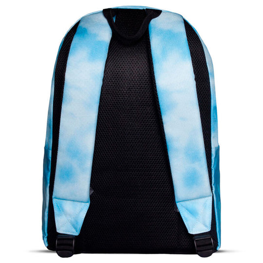 Vue de face du sac à dos Squirtle Evolutions montrant les bretelles ajustables et le logo DIFUZED