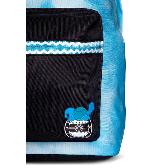 Détail du tissu polyester résistant du sac à dos Pokémon Squirtle Evolutions