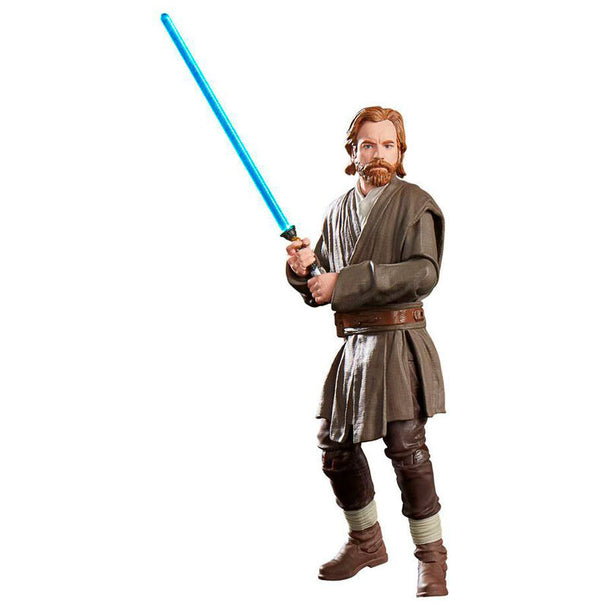 Détail de la figurine Obi-Wan Kenobi Jabiim montrant les accessoires inclus avec la figurine