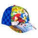 Vue latérale de la casquette Sonic The Hedgehog avec visière courbée et design dynamique