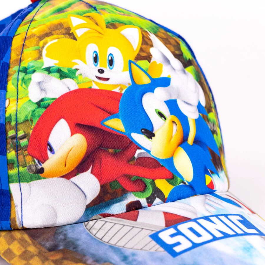 Set complet de la casquette Sonic The Hedgehog avec ses 5 images montrant différents angles