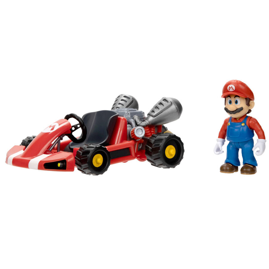 Vue latérale de la figurine Mario Kart Super Mario Kart avec couleurs vives