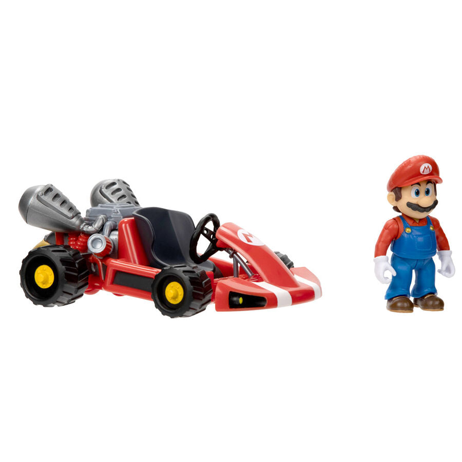 Angle arrière de la figurine Mario Kart Super Mario Kart 7cm révélant la qualité plastique