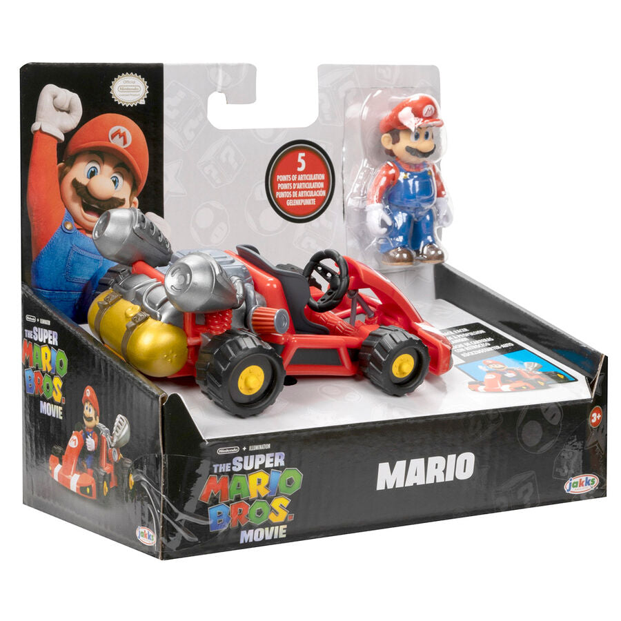 Figurine Mario Kart Super Mario Kart en position dynamique sur fond neutre