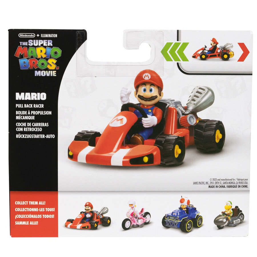 Vue d'ensemble de la figurine Mario Kart Super Mario Kart 7cm avec fond blanc