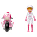 Profil gauche de la figurine Peach Kart montrant les roues et décorations