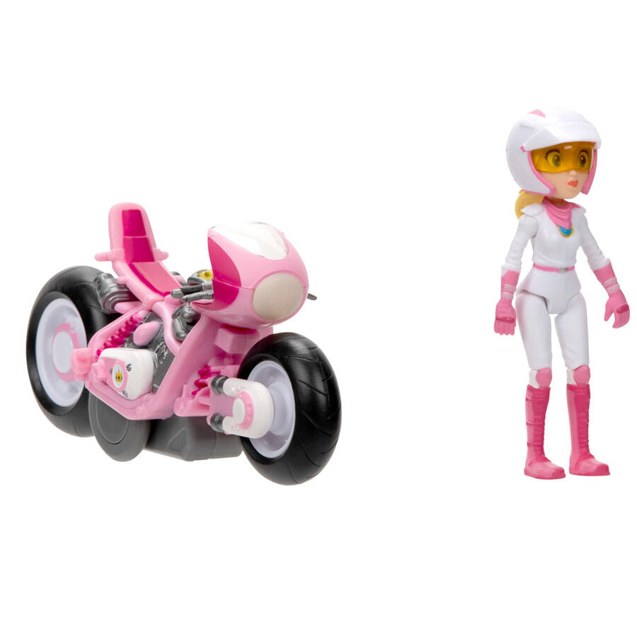 Vue arrière de la figurine Peach Kart mettant en valeur le design du kart