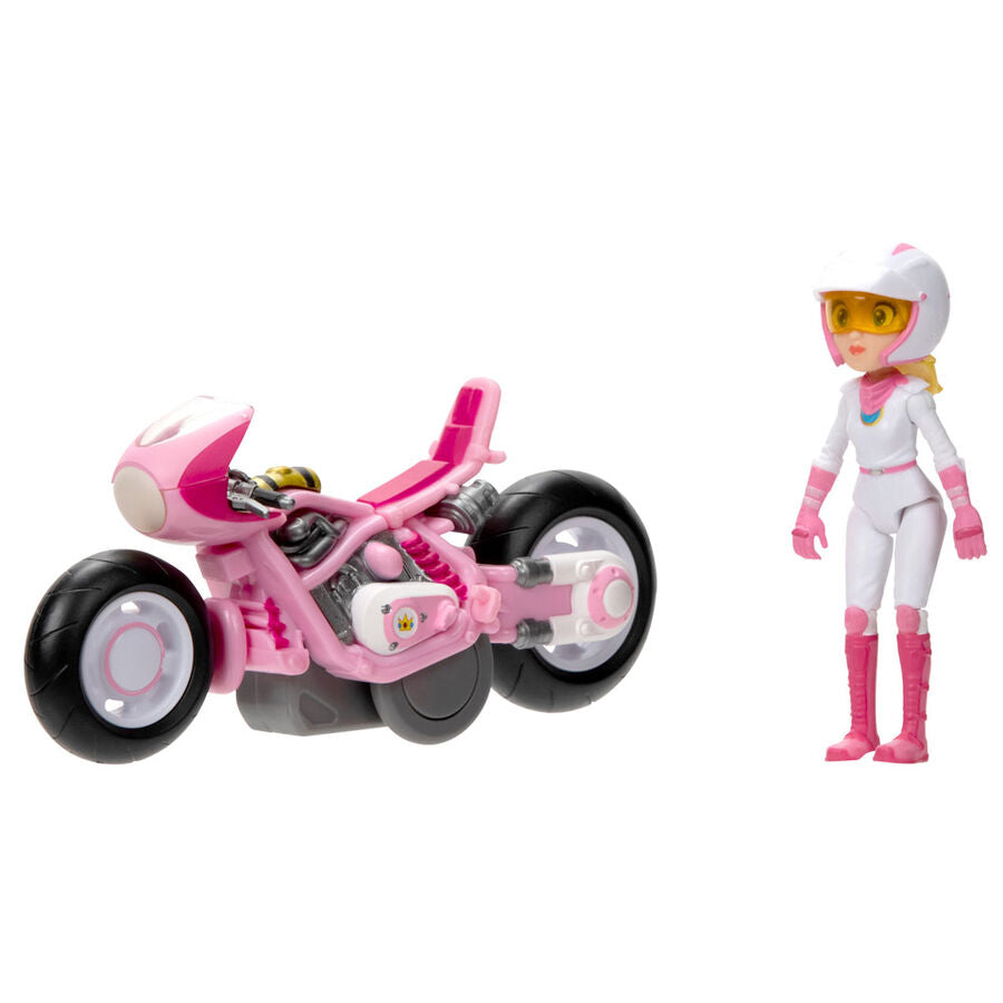 Photo de la figurine Peach Kart posée sur une surface blanche neutre