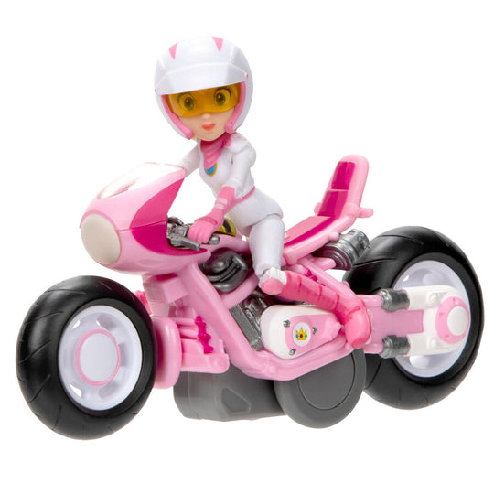 Gros plan sur la tête de Peach dans sa figurine Mario Kart The Movie