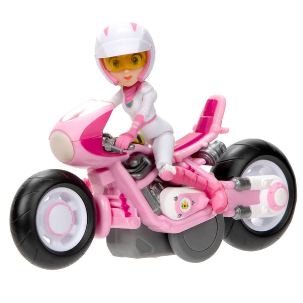 Gros plan sur la tête de Peach dans sa figurine Mario Kart The Movie