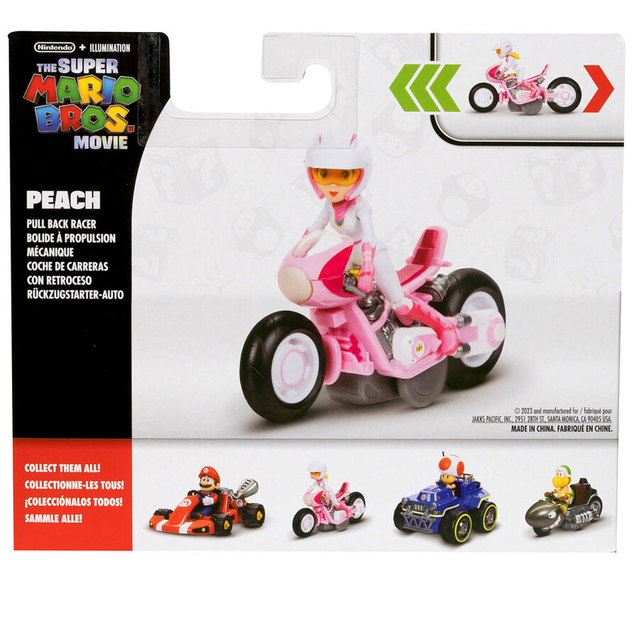 Présentation de la figurine Peach Kart avec son emballage d’origine Mario Kart