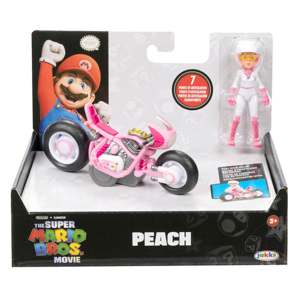 Figurine Peach Kart 7cm vue de face avec détails colorés du kart