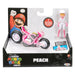 Figurine Peach Kart 7cm vue de face avec détails colorés du kart