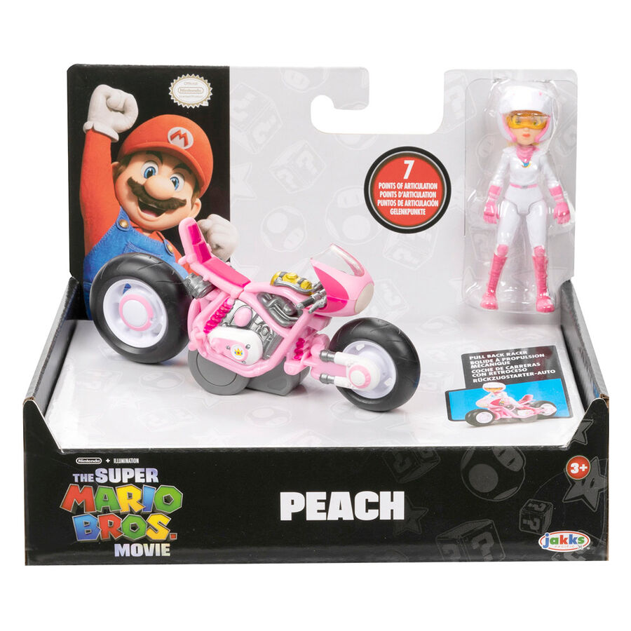 Figurine Peach Kart 7cm vue de face avec détails colorés du kart