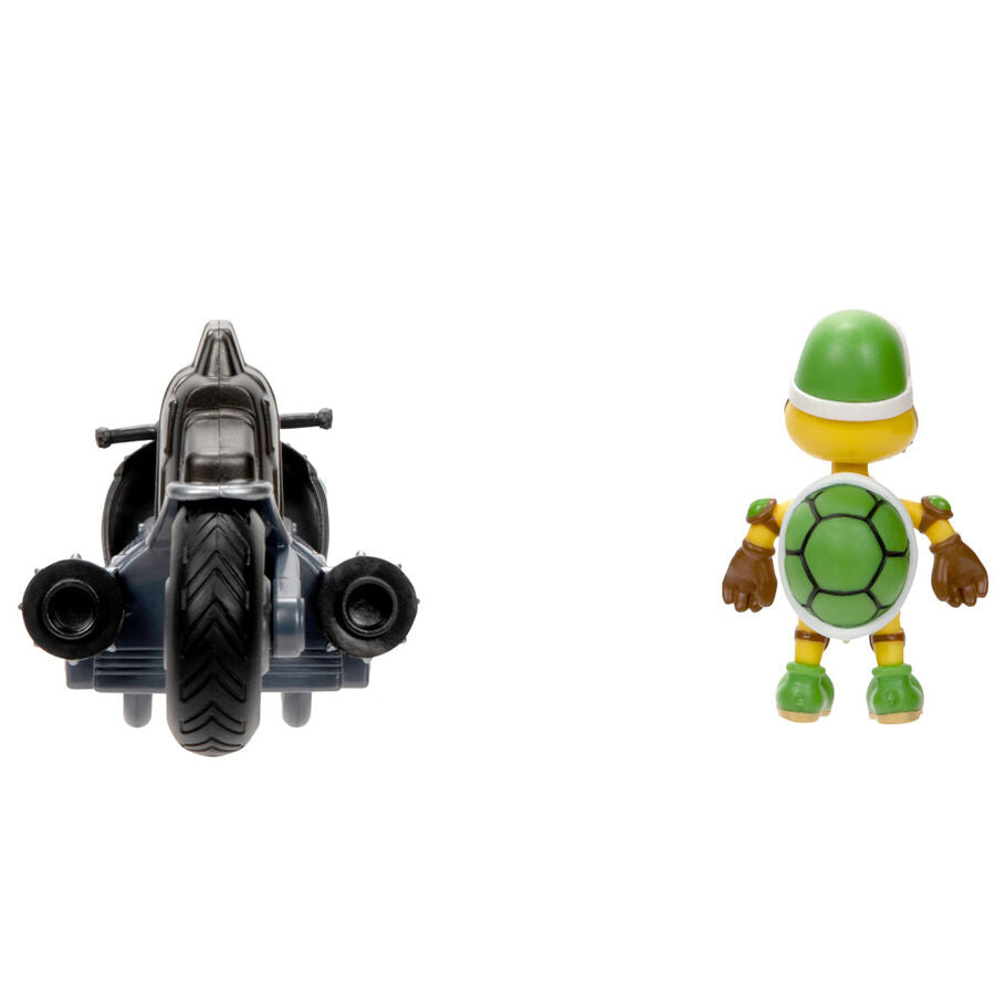 Vue de dessus de la figurine Koopa Troopa Kart montrant le volant et le siège