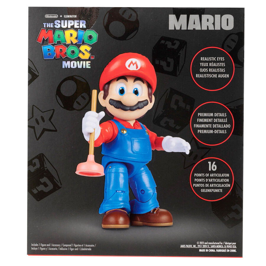 Figurine Super Mario Bros en situation de jeu sur un bureau décoré