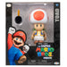Figurine Toad Super Mario Bros de face avec son chapeau blanc à pois rouges, hauteur 13 cm