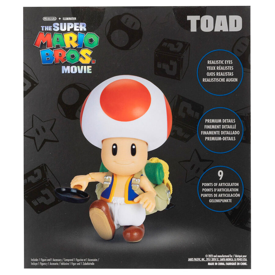 Image de la figurine Toad avec un fond flou mettant en valeur les détails du personnage