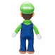 Photo de la peluche Luigi assise montrant ses couleurs vives et son chapeau