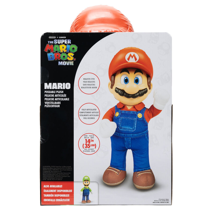 Détail des mains et gants blancs de la peluche Super Mario Bros officielle JAKKS PACIFIC