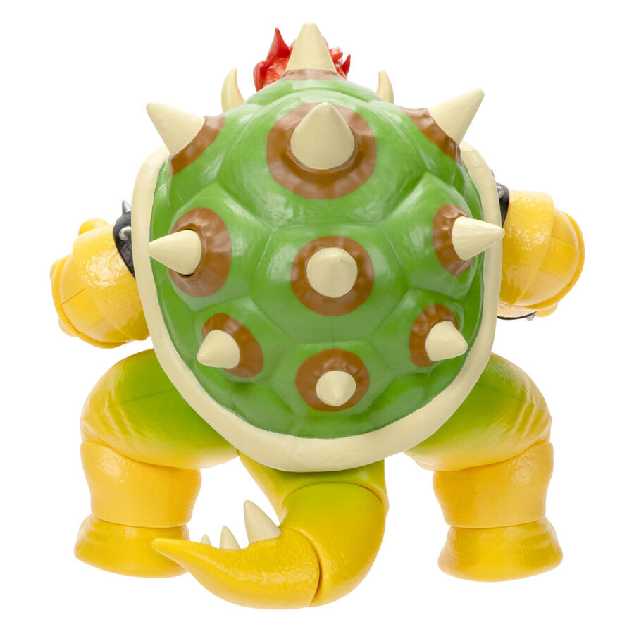 Vue arrière de la figurine Bowser Super Mario Bros avec textures et couleurs vives