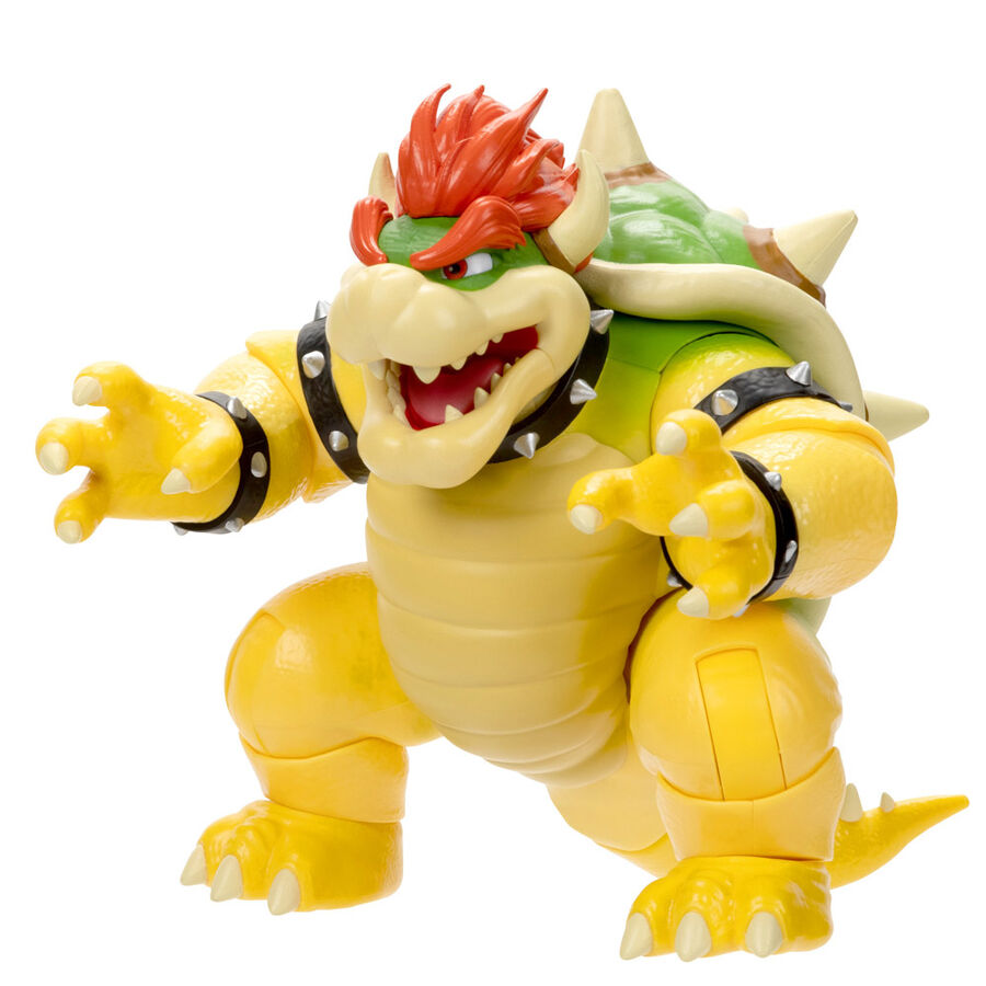Figurine Bowser posée en position dynamique montrant ses articulations mobiles