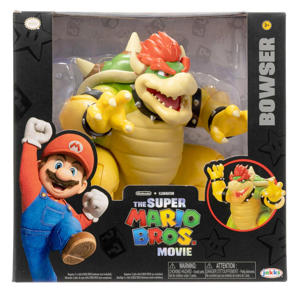 Figurine Bowser Super Mario Bros de face avec effet feu par JAKKS PACIFIC