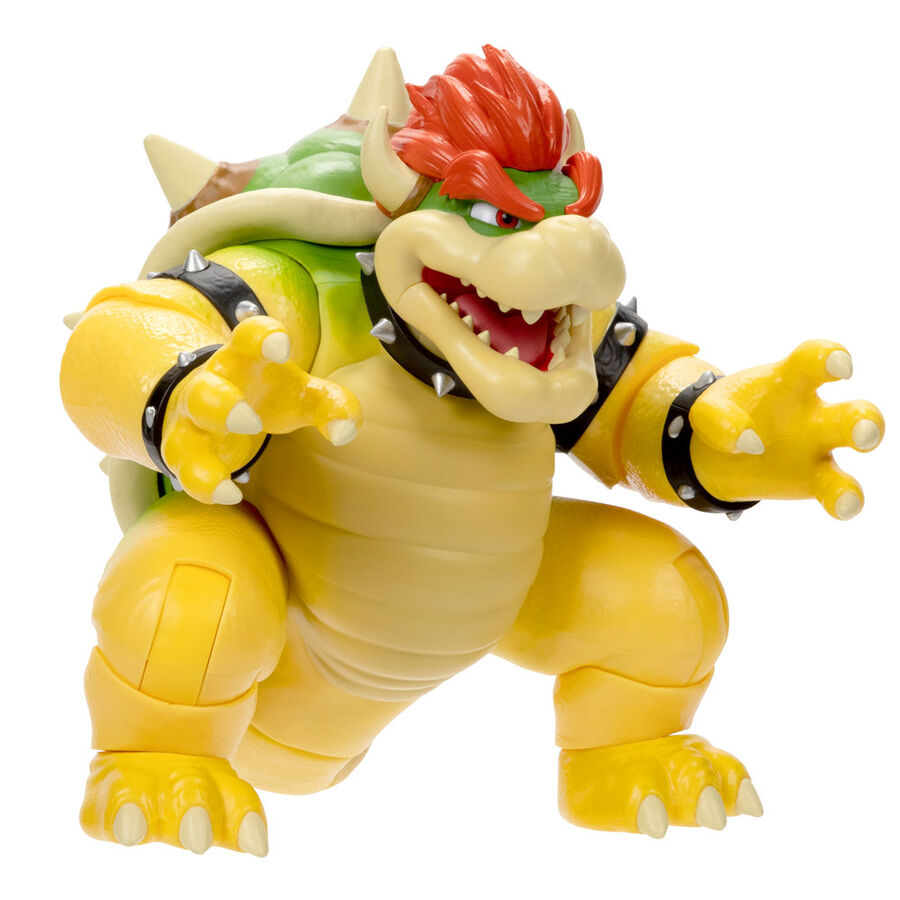 Détail de la bouche de Bowser avec effet feu réaliste en plastique de qualité