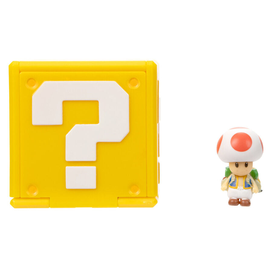 Figurine Toad avec chapeau blanc à pois rouges et sourire accueillant
