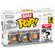 Blister contenant 4 figurines Bitty POP Harry Potter et Hermione en coffret acrylique transparent.