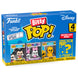 Blister contenant 4 figurines Bitty POP Disney Mickey en boîtiers acryliques avec socles détachables