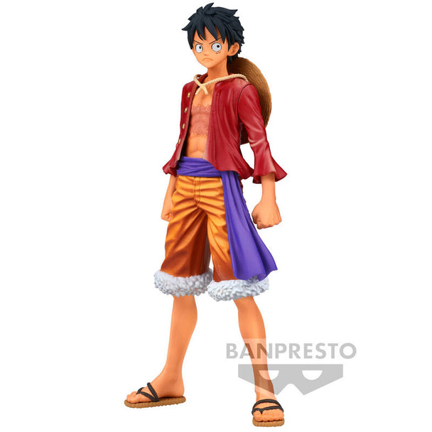Figurine Monkey D Luffy en costume Wanokuni de 16 cm vue de face avec détails colorés