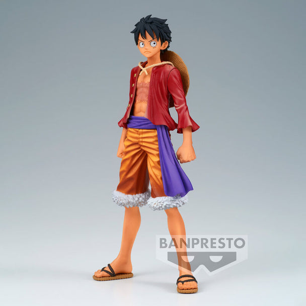 Profil gauche de la figurine Monkey D Luffy DXF The Grandline Series par BANPRESTO