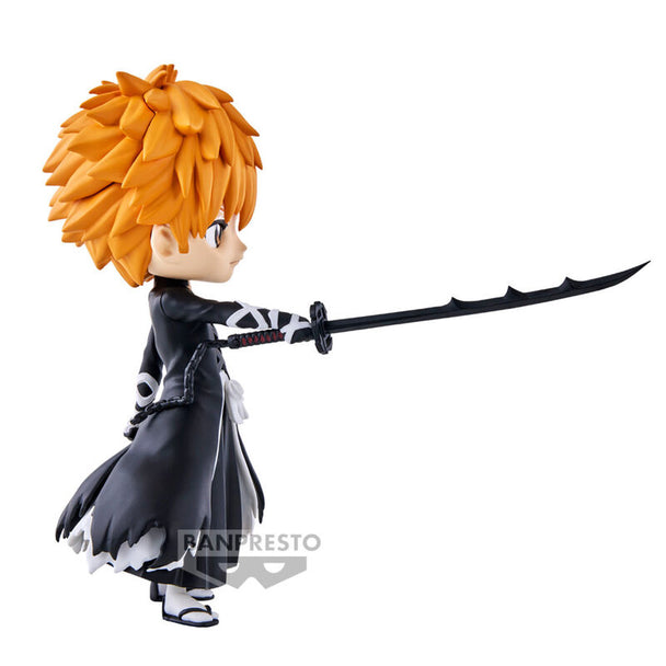 Vue de profil de la figurine Ichigo Kurosaki Q Posket montrant les détails du visage et des cheveux