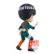 Vue arrière de la figurine Rock Lee Q Posket montrant les détails du costume vert