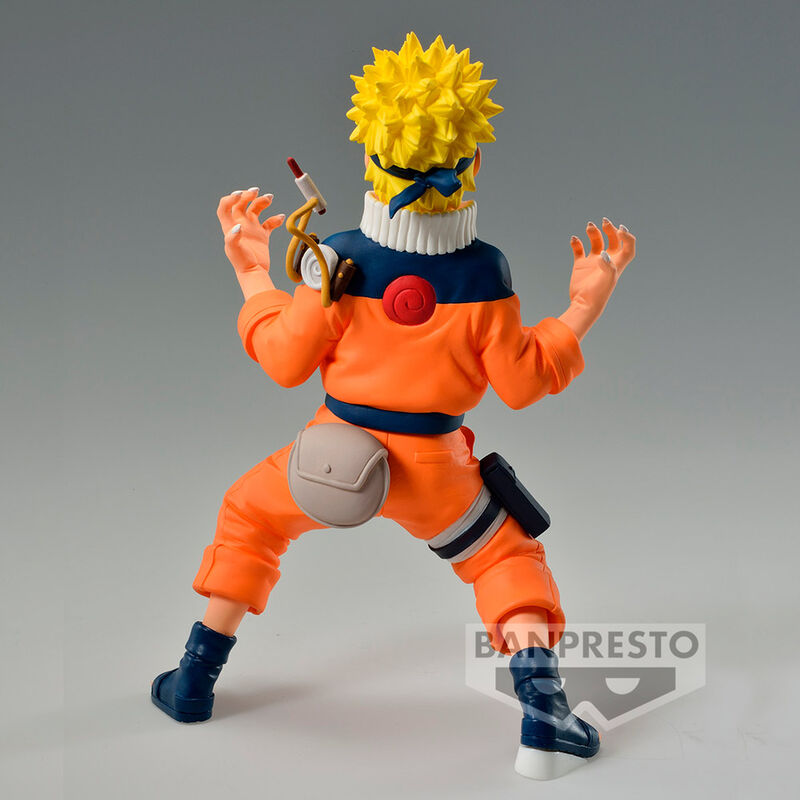 Vue arrière de la figurine Naruto Shippuden Uzumaki Naruto II mettant en valeur la texture et les couleurs vives