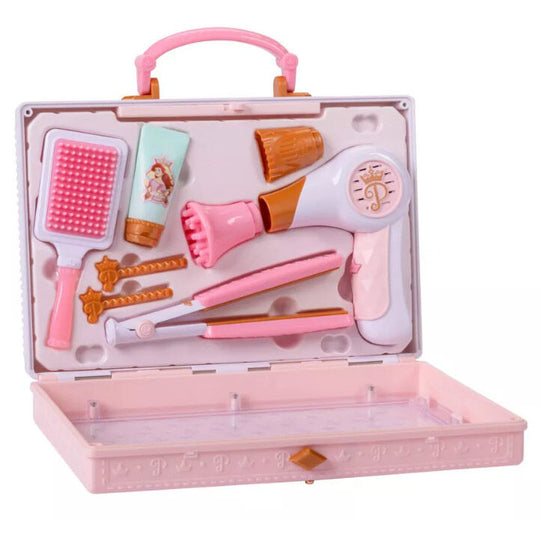 Accessoires de coiffure Disney Princesses comprenant pince, brosse, lisseur et tube de gel