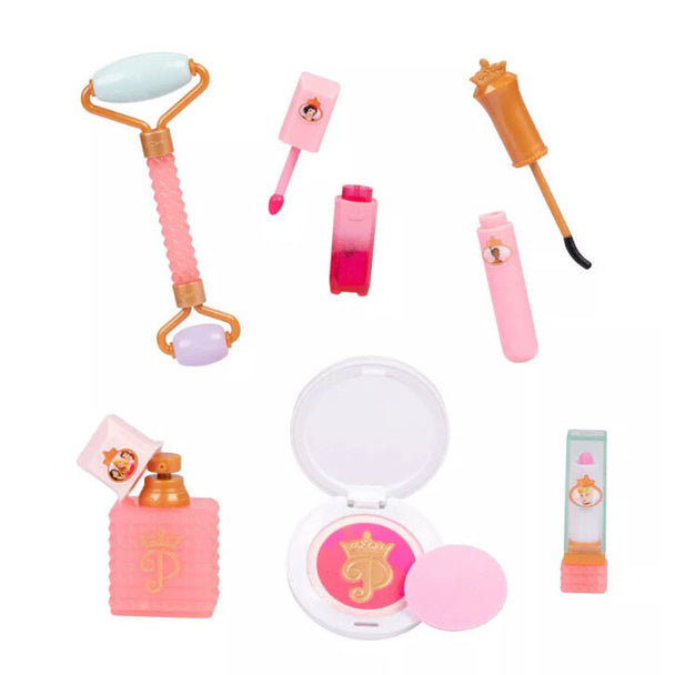 Rouleau de jade vert inclus dans la trousse de maquillage Disney Princesses pour enfants avec outils colorés