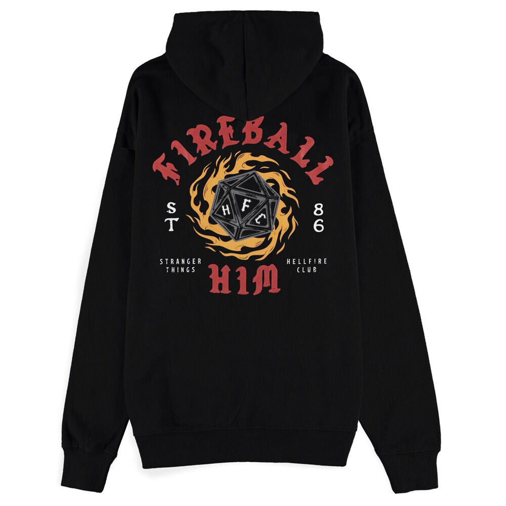 Détail du tissu mélange coton et polyester du hoodie Stranger Things Fireball DIFUZED montrant texture et qualité
