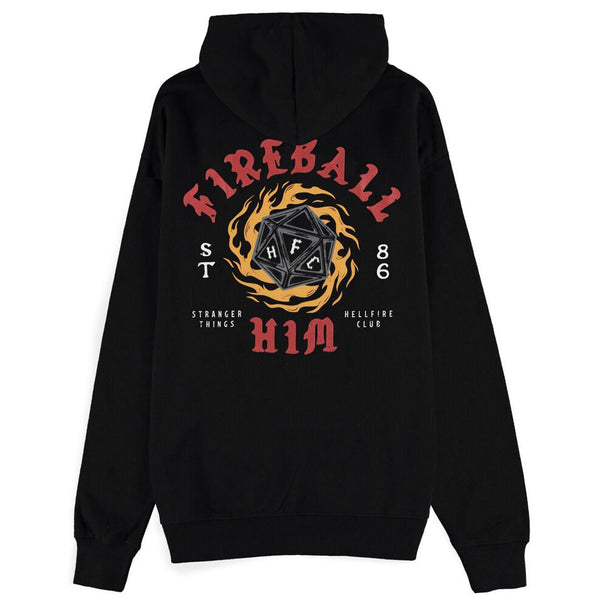 Détail du tissu mélange coton et polyester du hoodie Stranger Things Fireball DIFUZED montrant texture et qualité