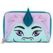 Portefeuille Loungefly Disney Raya et le Dernier Dragon vu de face avec design Sisu bleu et violet
