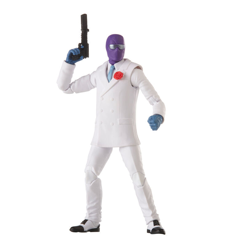 Vue rapprochée de la tête et du masque de la figurine Spiderman Rose HASBRO