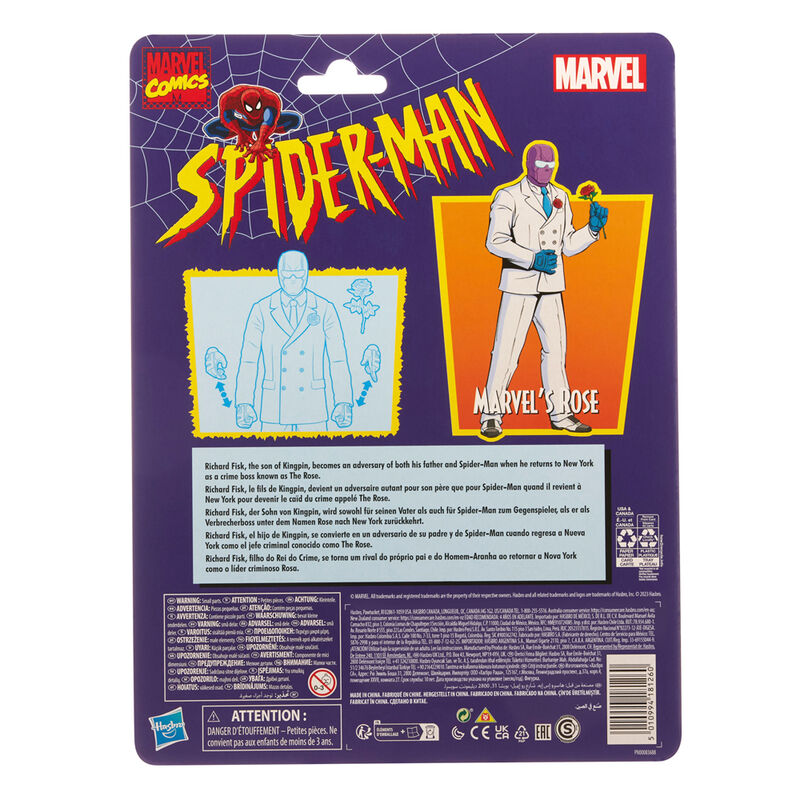 Emballage officiel HASBRO de la figurine Marvel Spiderman Rose 15cm