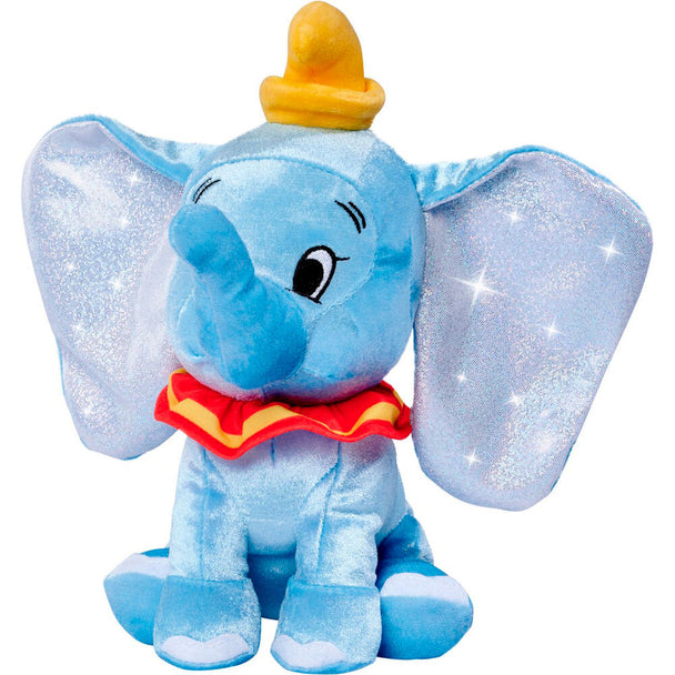 Vue latérale de la peluche Dumbo Disney 25cm montrant ses grandes oreilles et son expression adorable