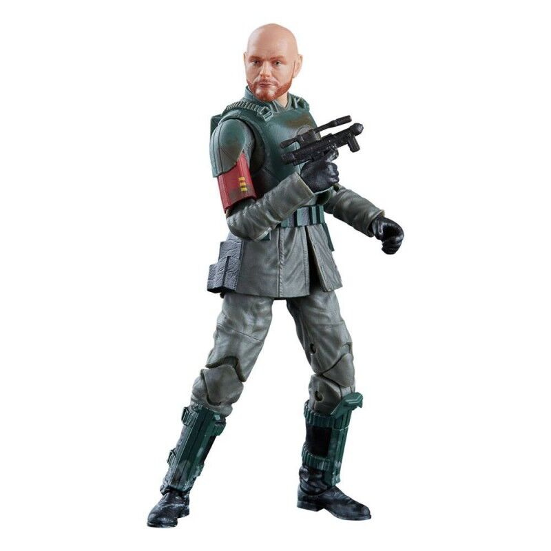 Vue latérale de la figurine Migs Mayfeld signée HASBRO, mettant en valeur les détails et la finition.