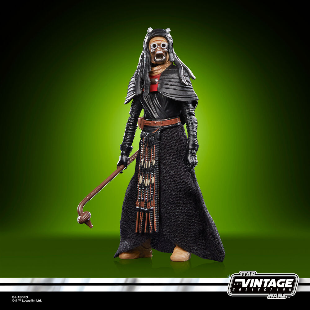 Vue arrière de la figurine Tusken Warrior avec détails du dos et accessoires