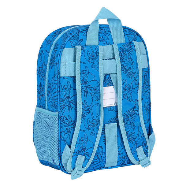 Vue latérale du sac à dos Stitch montrant la poche bouteille et les bretelles rembourrées ergonomiques.