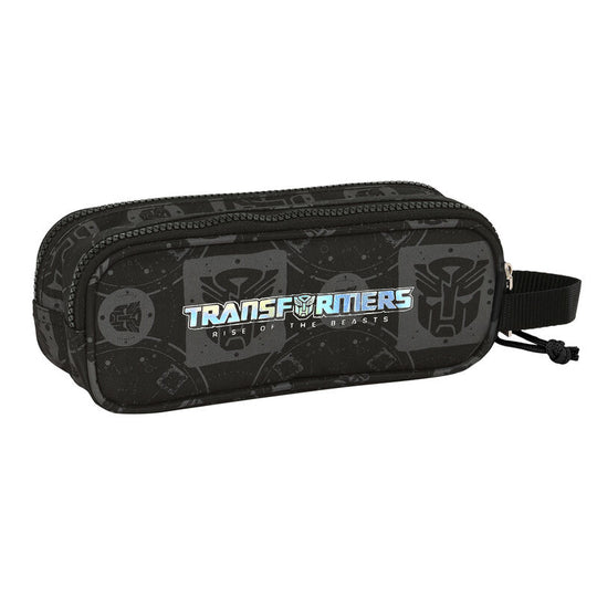 Détail de la trousse Transformers SAFTA montrant la fermeture éclair et le design coloré officiel