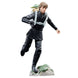 Vue de profil de la figurine Luke Skywalker et Grogu avec leurs costumes authentiques