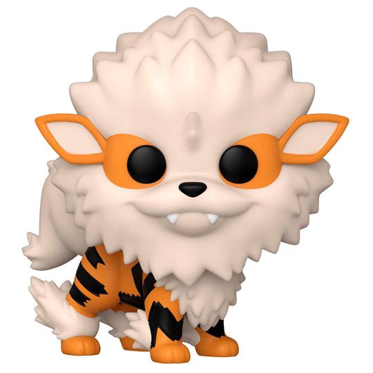Détail de la figurine Funko POP Arcanine montrant les couleurs vives et la texture vinyle